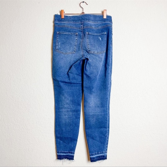 Spanx Distressed Ankle Elastic Stretch Waist Skinny Blue Jeans Jeggings Small - Picture 5 of 7